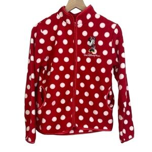 Disney Parks Youth Girls Walt Disney World Minnie Mouse Polka Dot Fleece Jacket